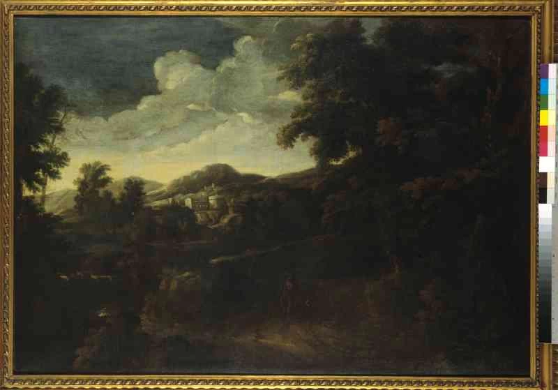 Paesaggio con castello e figure con cane - Galleria Corsini, Roma